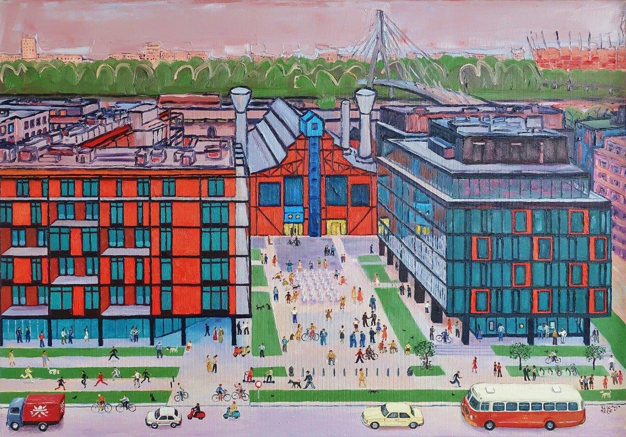 Krzysztof Kokoryn - Elektrownia Powiśle (Oil on Canvas | Wymiary: 108 x 78 cm | Cena: 9500 PLN)