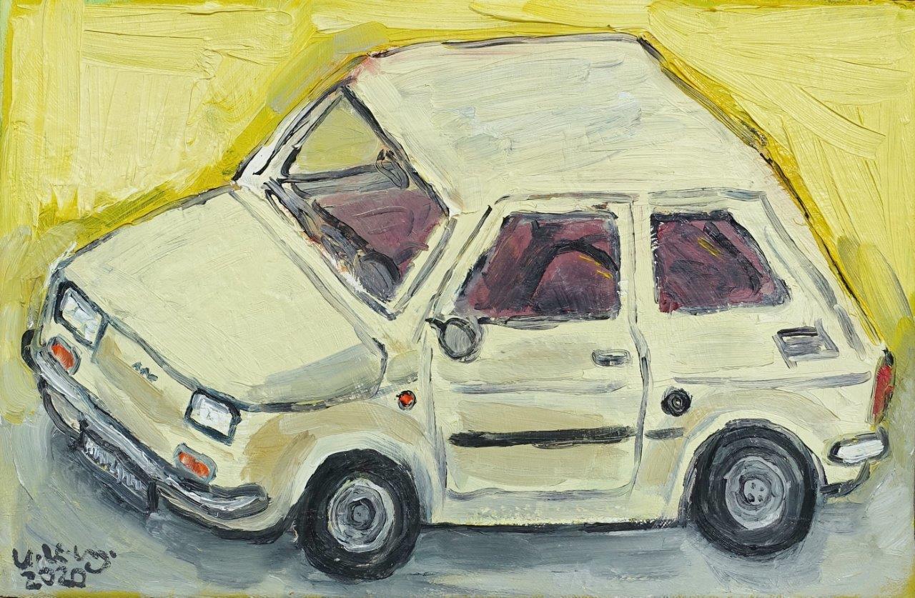 Krzysztof Kokoryn - Little Fiat (Oil on Canvas | Größe: 46 x 36 cm | Preis: 4500 PLN)