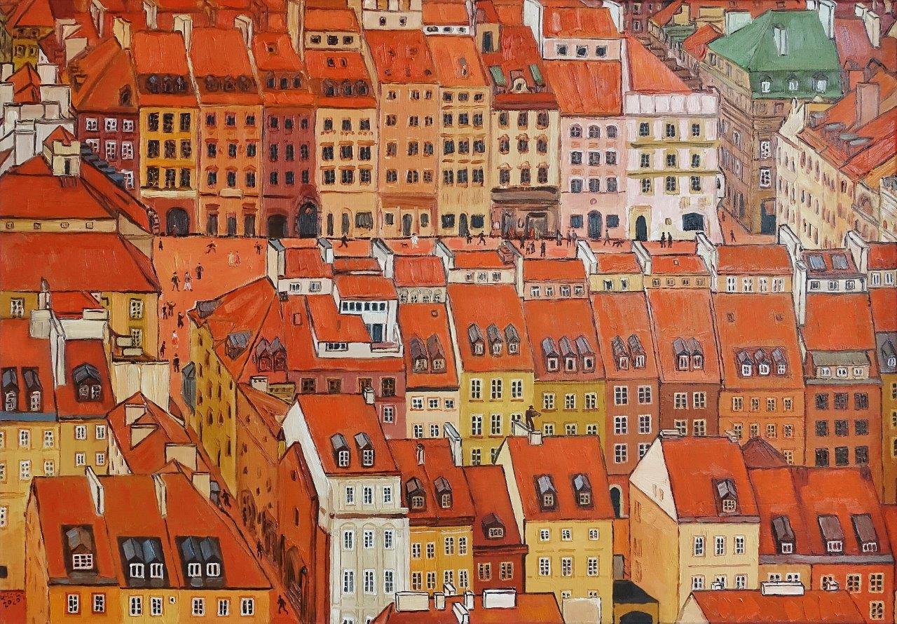 Krzysztof Kokoryn - Roofs of the old town (Oil on Canvas | Größe: 108 x 78 cm | Preis: 9500 PLN)