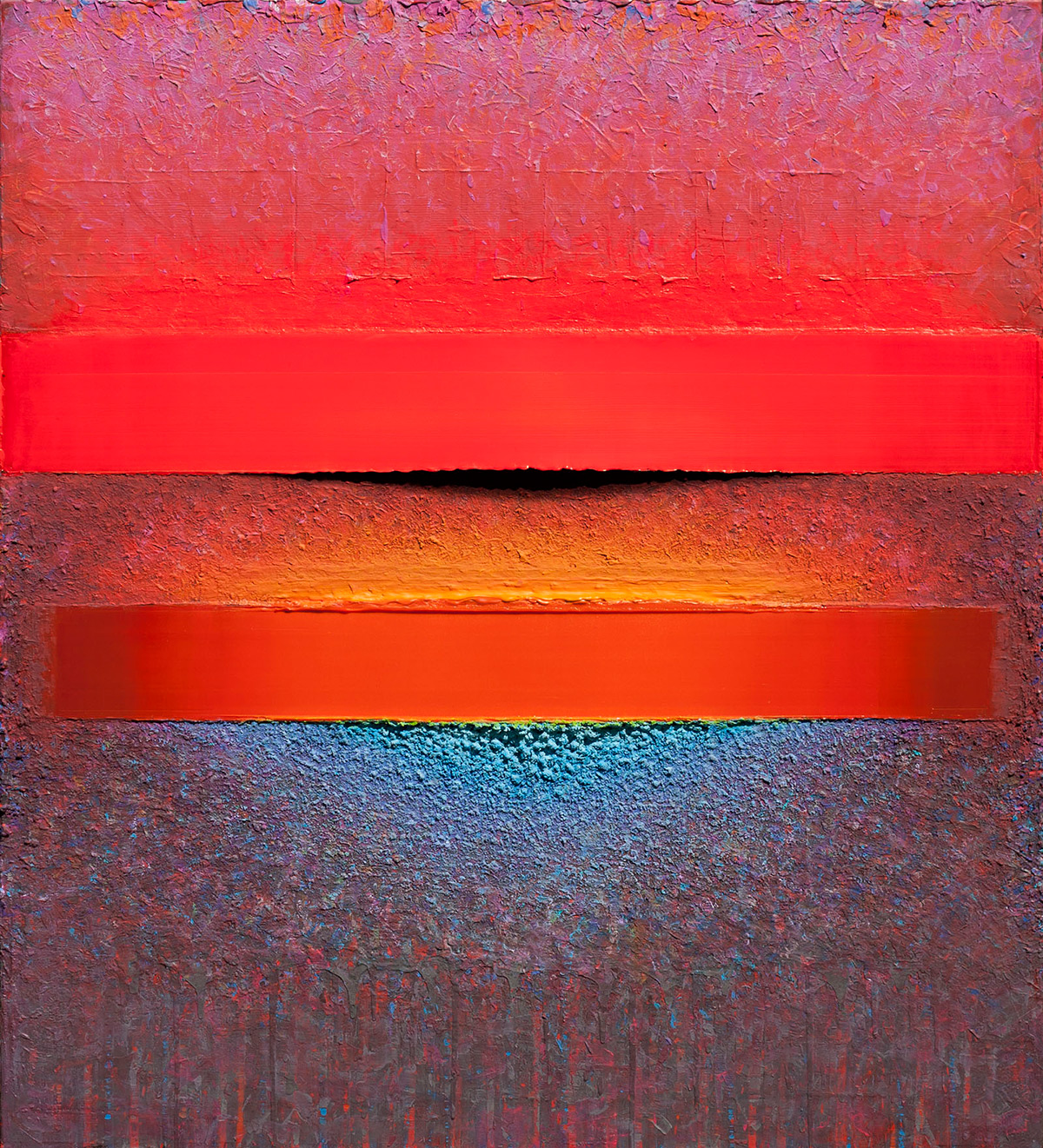 Sebastian Skoczylas - Full red (Mixed media on canvas | Größe: 100 x 110 cm | Preis: 12000 PLN)