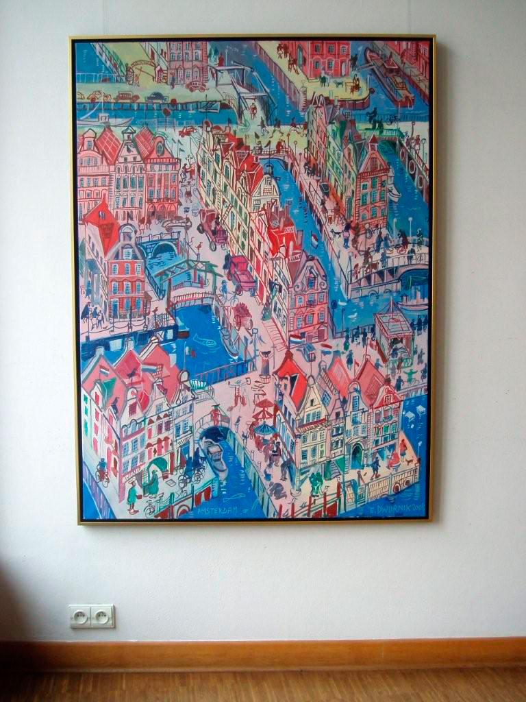 Edward Dwurnik - Amsterdam (Oil on Canvas | Size: 114 x 154 cm | Price: 34000 PLN)