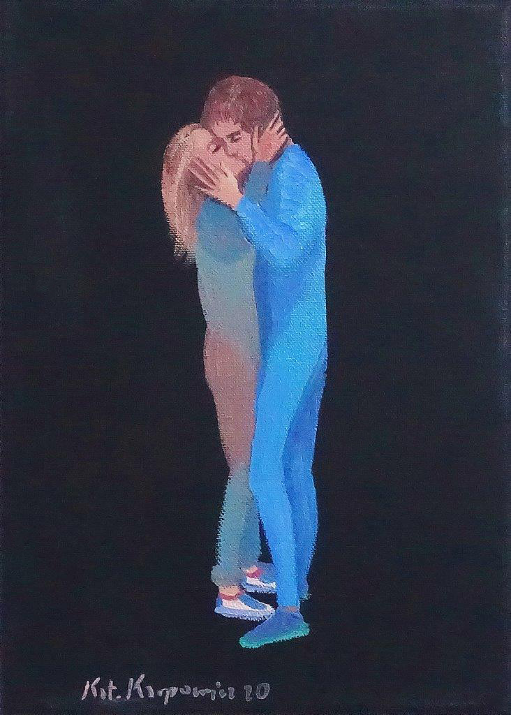 Katarzyna Karpowicz - Kiss (Oil on Canvas | Größe: 17 x 22 cm | Preis: 1900 PLN)