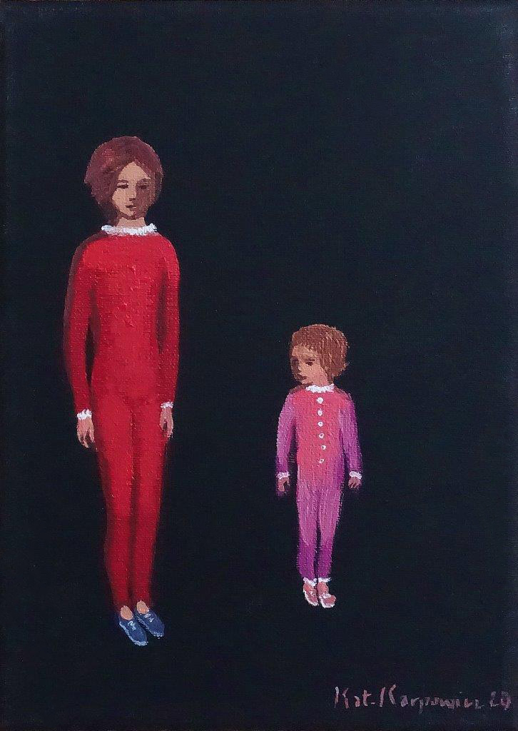 Katarzyna Karpowicz - Siblings (Oil on Canvas | Wymiary: 17 x 22 cm | Cena: 1900 PLN)