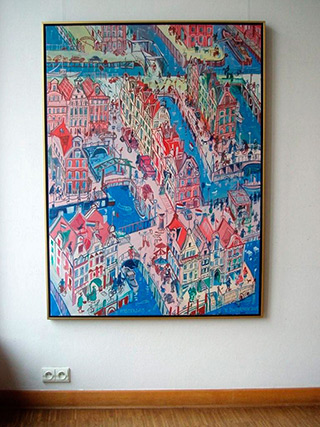 Edward Dwurnik : Amsterdam : Oil on Canvas