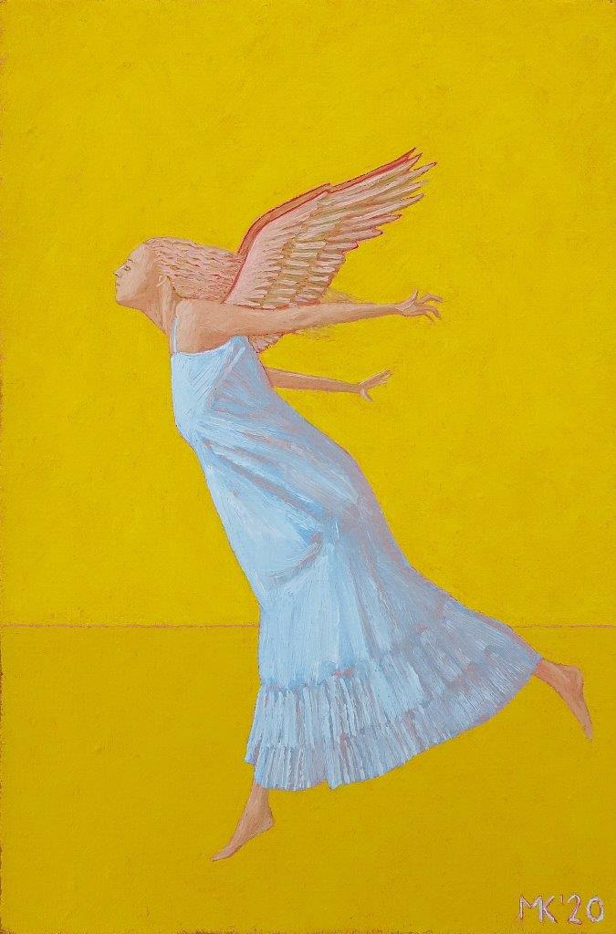 Mikołaj Kasprzyk - Angel to fly (Oil on Canvas | Size: 24 x 33 cm | Price: 1900 PLN)