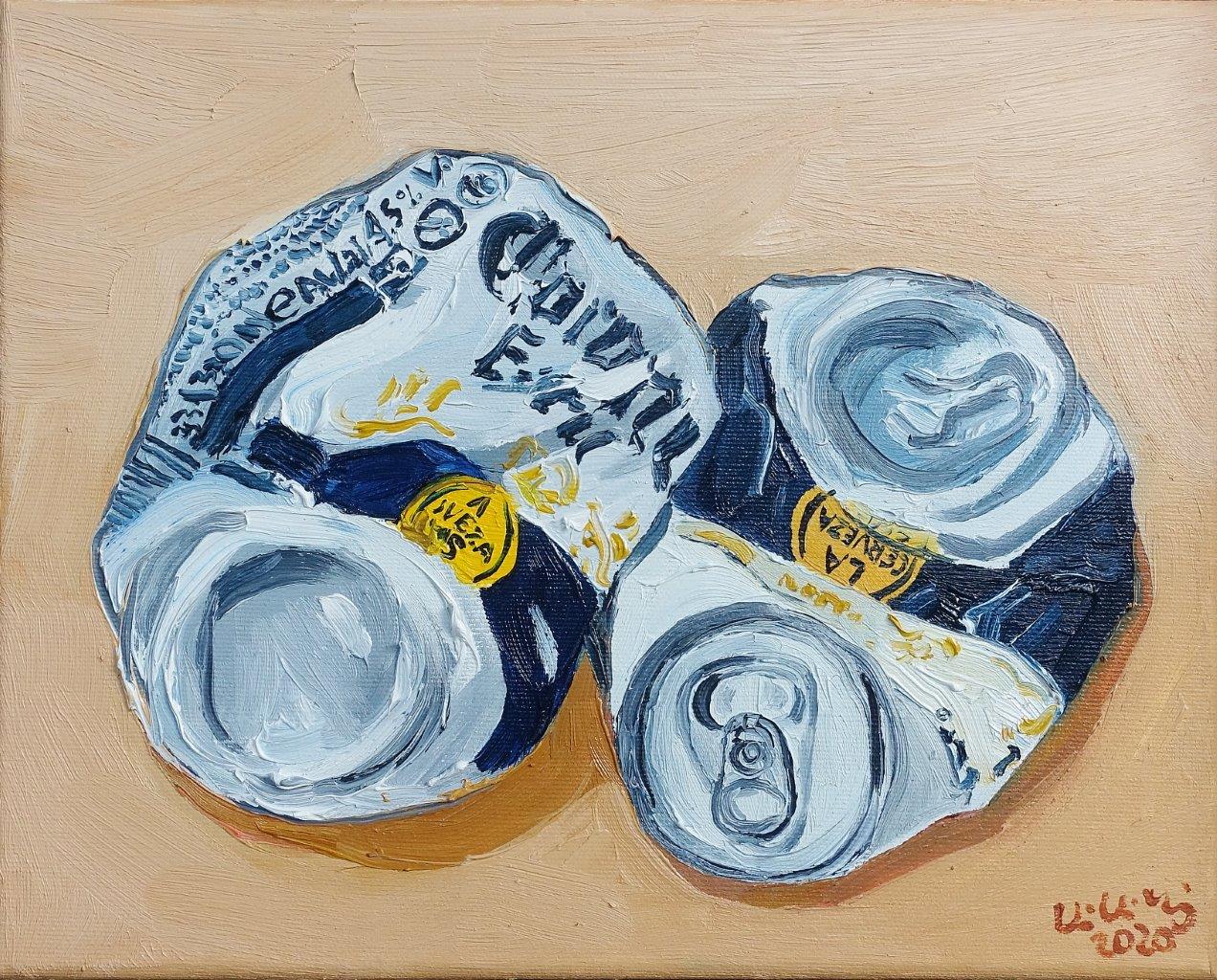 Krzysztof Kokoryn - Corona defeated (Oil on Canvas | Size: 36 x 30 cm | Price: 2000 PLN)