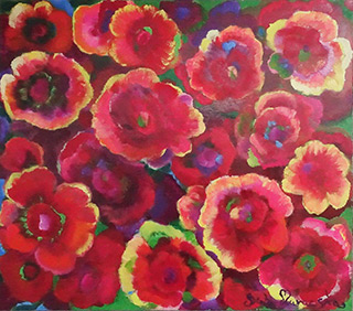 Beata Murawska : Flowers without limit : Oil on Canvas