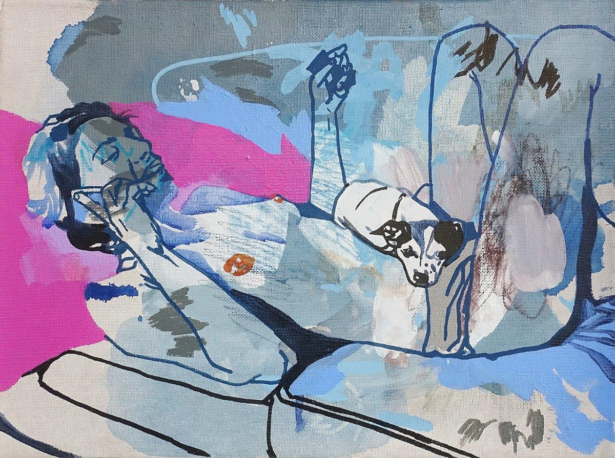 Agnieszka Sandomierz - Talk to me more (Tempera on canvas | Size: 46 x 36 cm | Price: 3500 PLN)