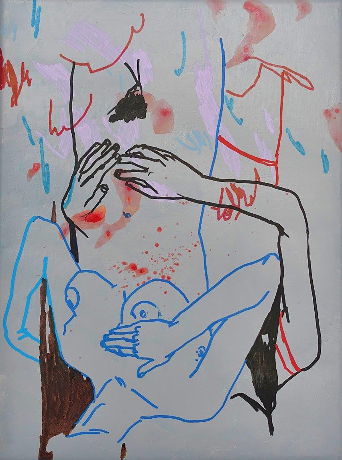 Agnieszka Sandomierz - Turned (Tempera on canvas | Größe: 36 x 46 cm | Preis: 3500 PLN)