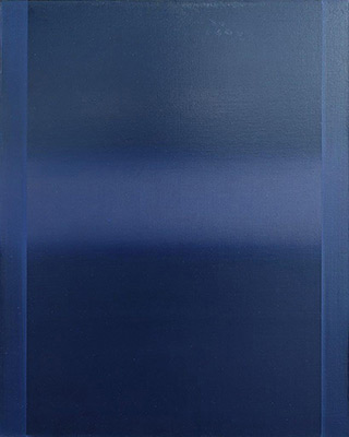 Anna Podlewska : Shining in deep blue Tribute to C.D. Friedrich : Oil on Canvas