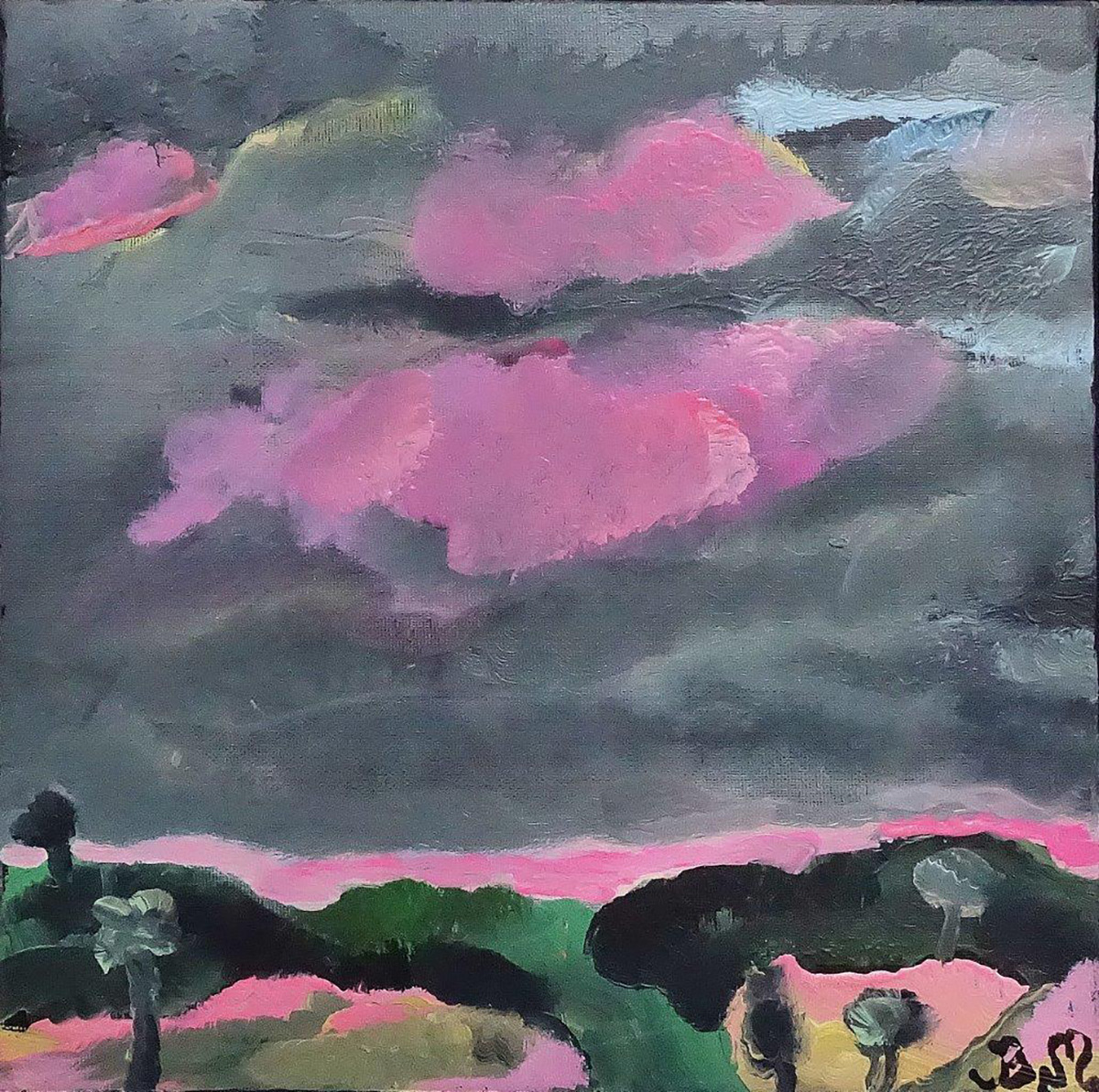 Beata Murawska - Pink cloud (Oil on Canvas | Größe: 36 x 36 cm | Preis: 1200 PLN)