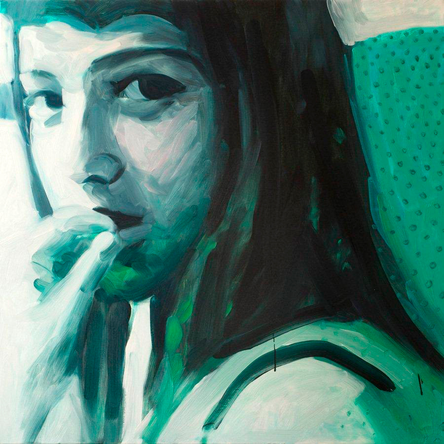 Katarzyna Swinarska - Green dress (Oil on Canvas | Wymiary: 100 x 100 cm | Cena: 6000 PLN)