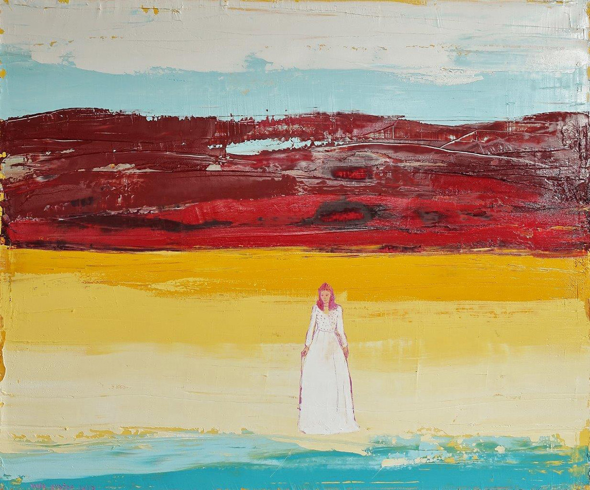 Jacek Łydżba - Woman on the seashore (Oil on Canvas | Size: 126 x 106 cm | Price: 12000 PLN)