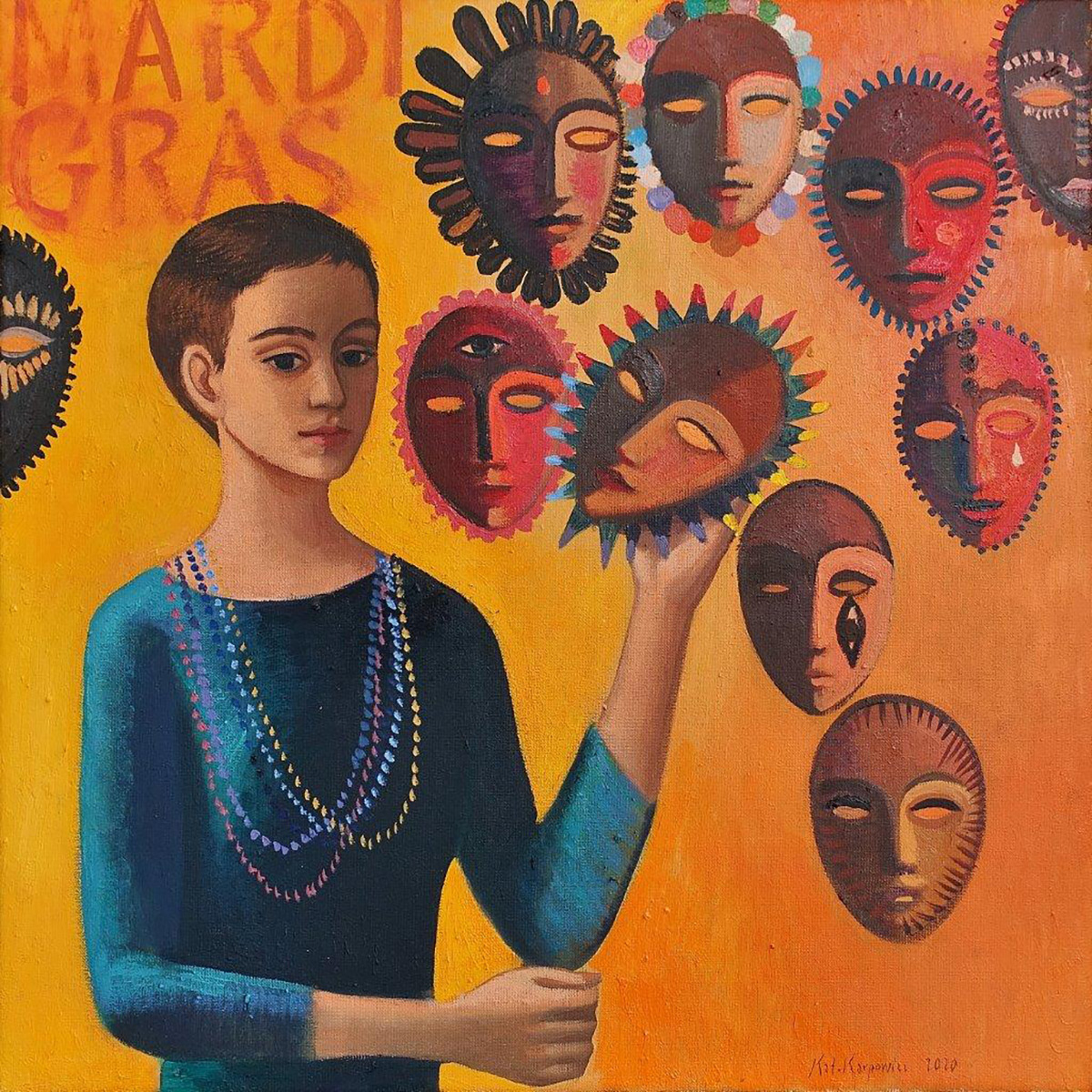 Katarzyna Karpowicz - Mardi Gras (Oil on Canvas | Größe: 66 x 66 cm | Preis: 12000 PLN)
