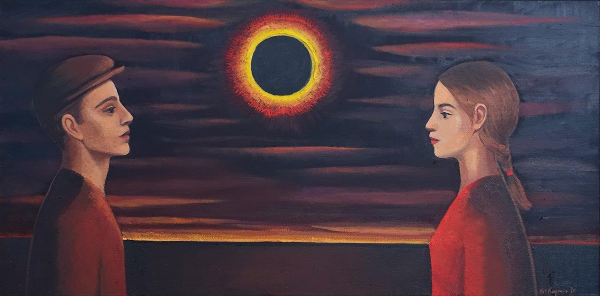 Katarzyna Karpowicz - Rendezvous (Oil on Canvas | Größe: 106 x 56 cm | Preis: 14000 PLN)