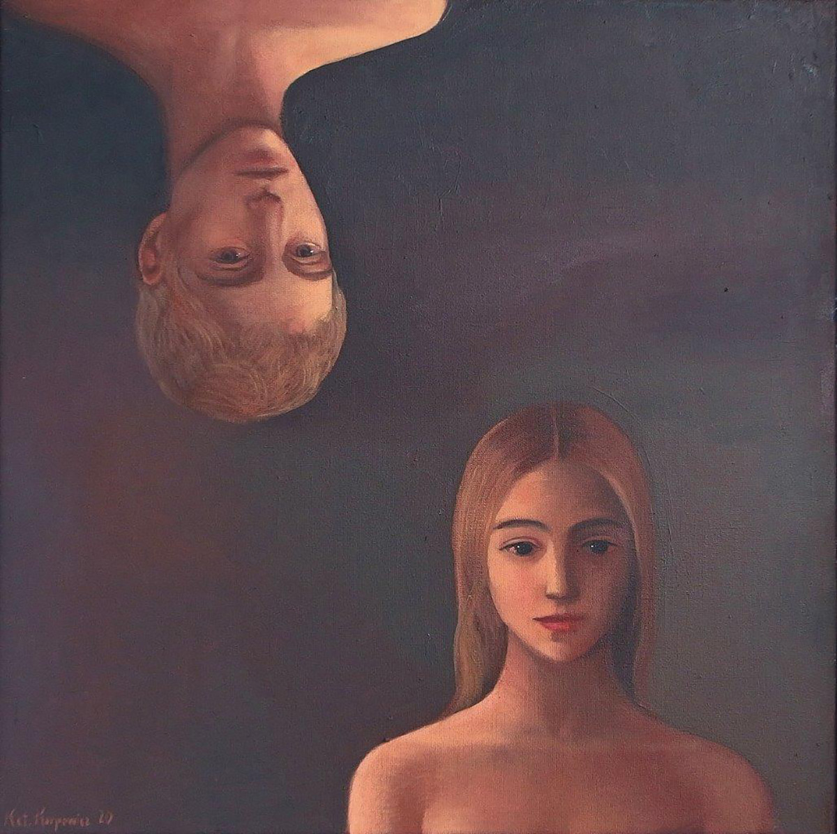 Katarzyna Karpowicz - We think about ourselves (Oil on Canvas | Wymiary: 66 x 66 cm | Cena: 12000 PLN)