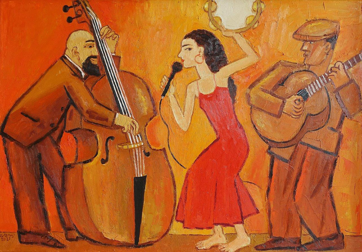 Krzysztof Kokoryn - Trio (Oil on Canvas | Size: 106 x 76 cm | Price: 7500 PLN)