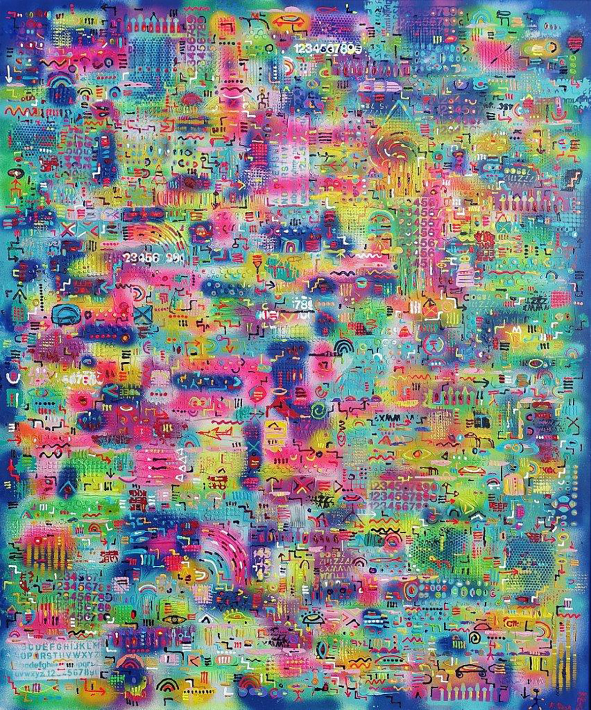 Krzysztof Pająk - DNA codes (Acrylic on canvas | Wymiary: 106 x 126 cm | Cena: 7000 PLN)
