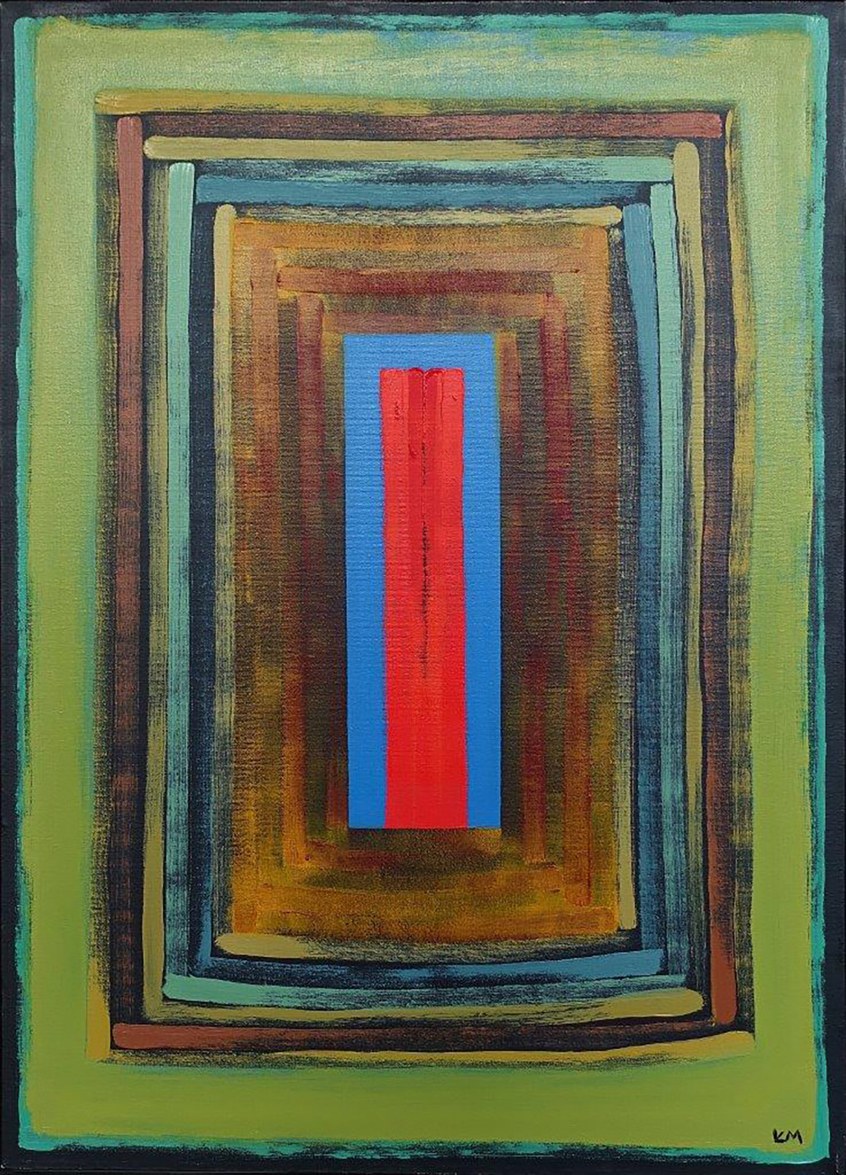 Łukasz Majcherowicz - Gap of the world (Tempera on canvas | Wymiary: 70 x 96 cm | Cena: 8000 PLN)