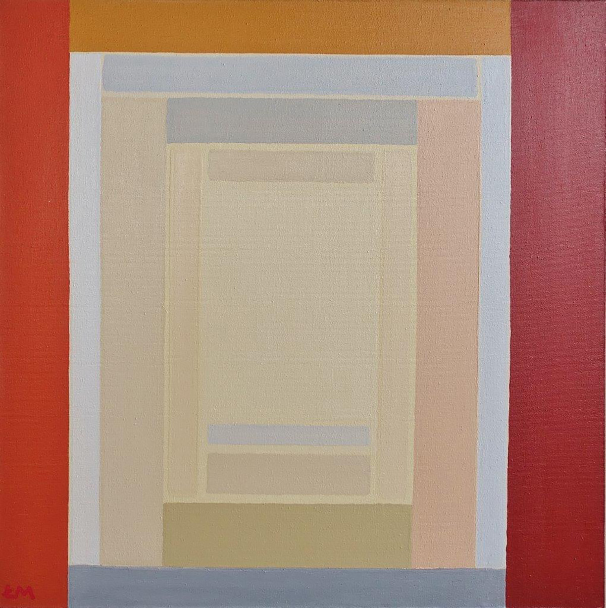 Łukasz Majcherowicz - White atrium (Acrylic on canvas | Größe: 58 x 58 cm | Preis: 4500 PLN)