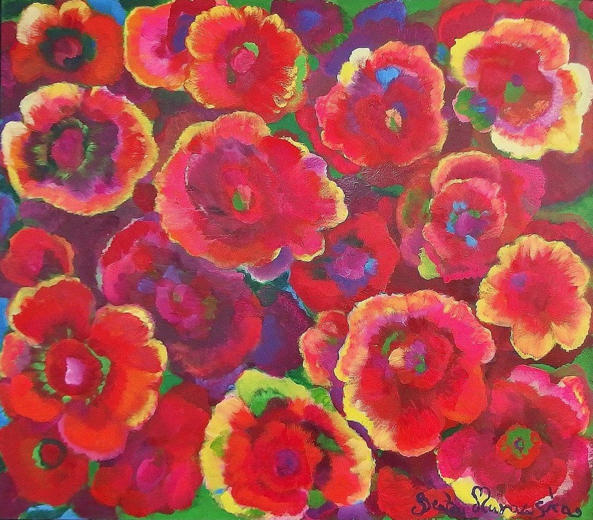 Beata Murawska - Flowers without limit (Oil on Canvas | Wymiary: 136 x 120 cm | Cena: 9000 PLN)