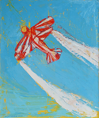 Jacek Łydżba : Aerobatic plane : Oil on Canvas