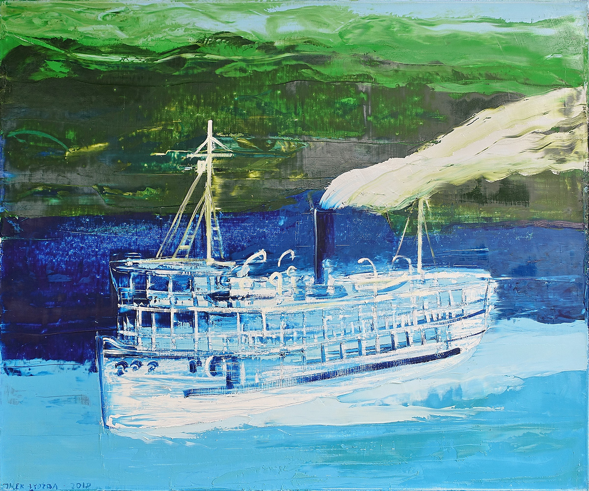 Jacek Łydżba - Fitzcarrald's steamboat (Oil on Canvas | Size: 126 x 106 cm | Price: 8000 PLN)