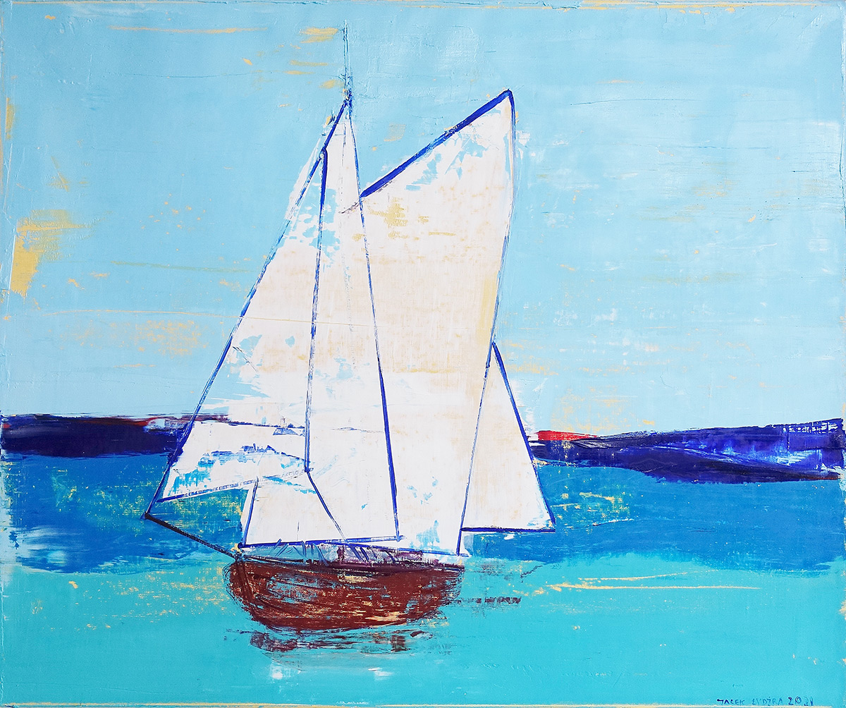 Jacek Łydżba - Sailing ship (Oil on Canvas | Size: 126 x 106 cm | Price: 8000 PLN)