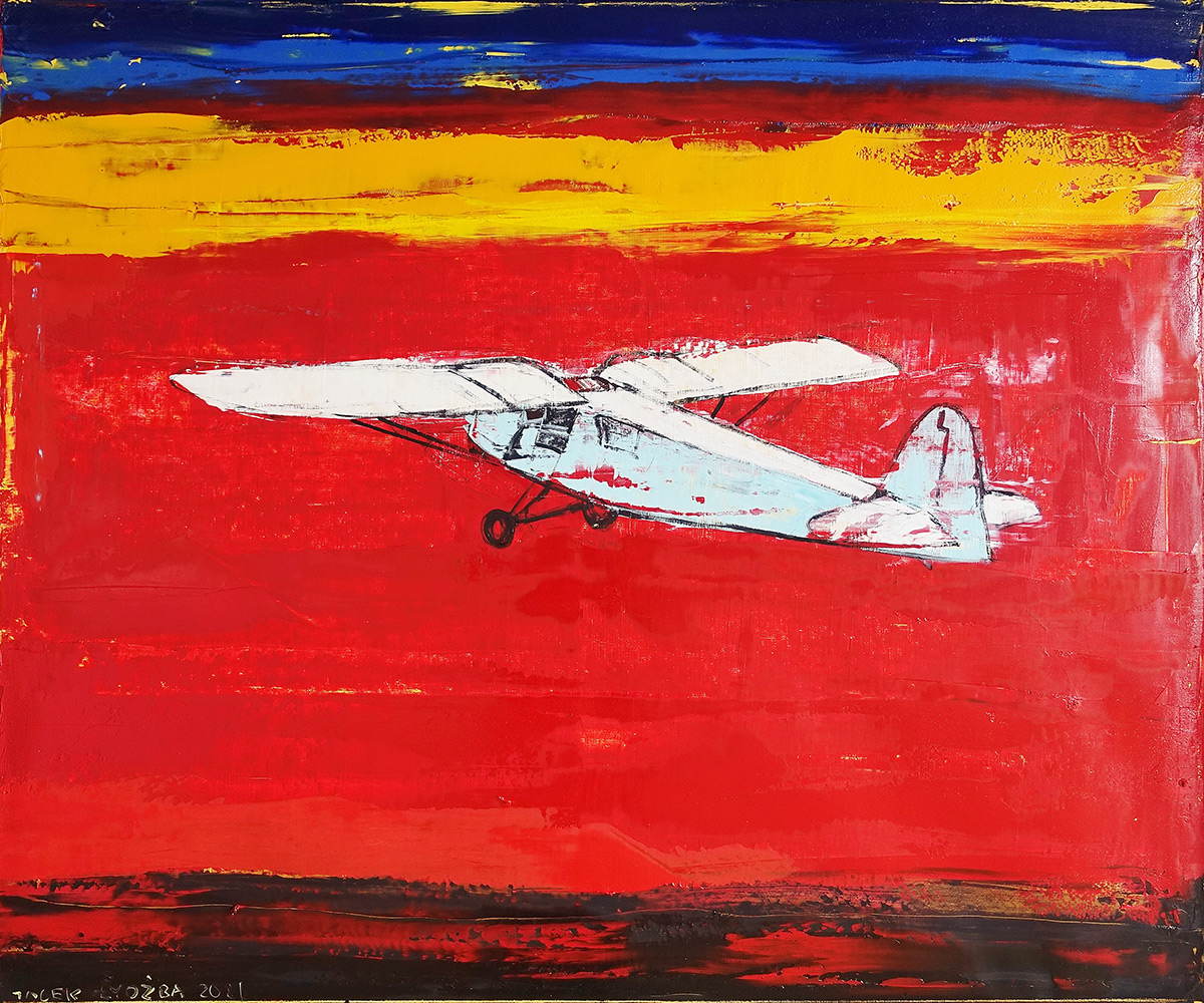 Jacek Łydżba - Sunset flight (Oil on Canvas | Size: 126 x 106 cm | Price: 12000 PLN)
