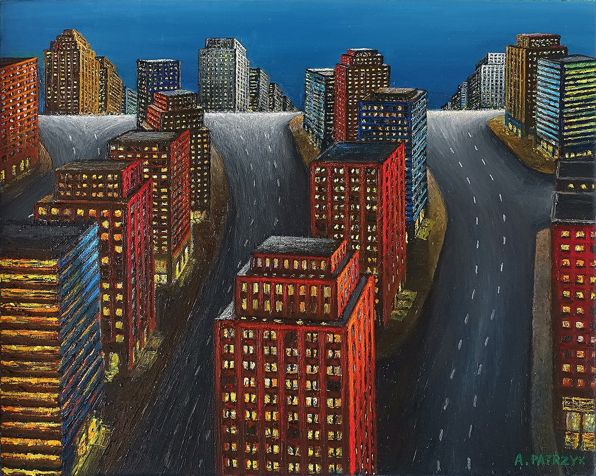 Adam Patrzyk - City arteries (Oil on Canvas | Größe: 56 x 46 cm | Preis: 14000 PLN)