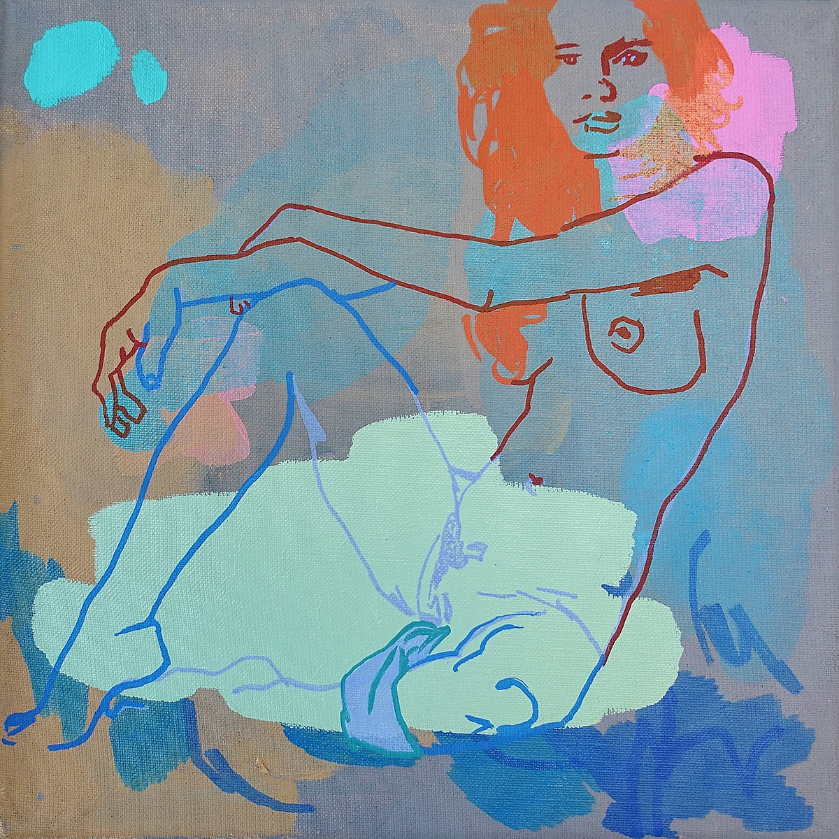 Agnieszka Sandomierz - Moment before (Tempera on canvas | Wymiary: 36 x 36 cm | Cena: 3000 PLN)