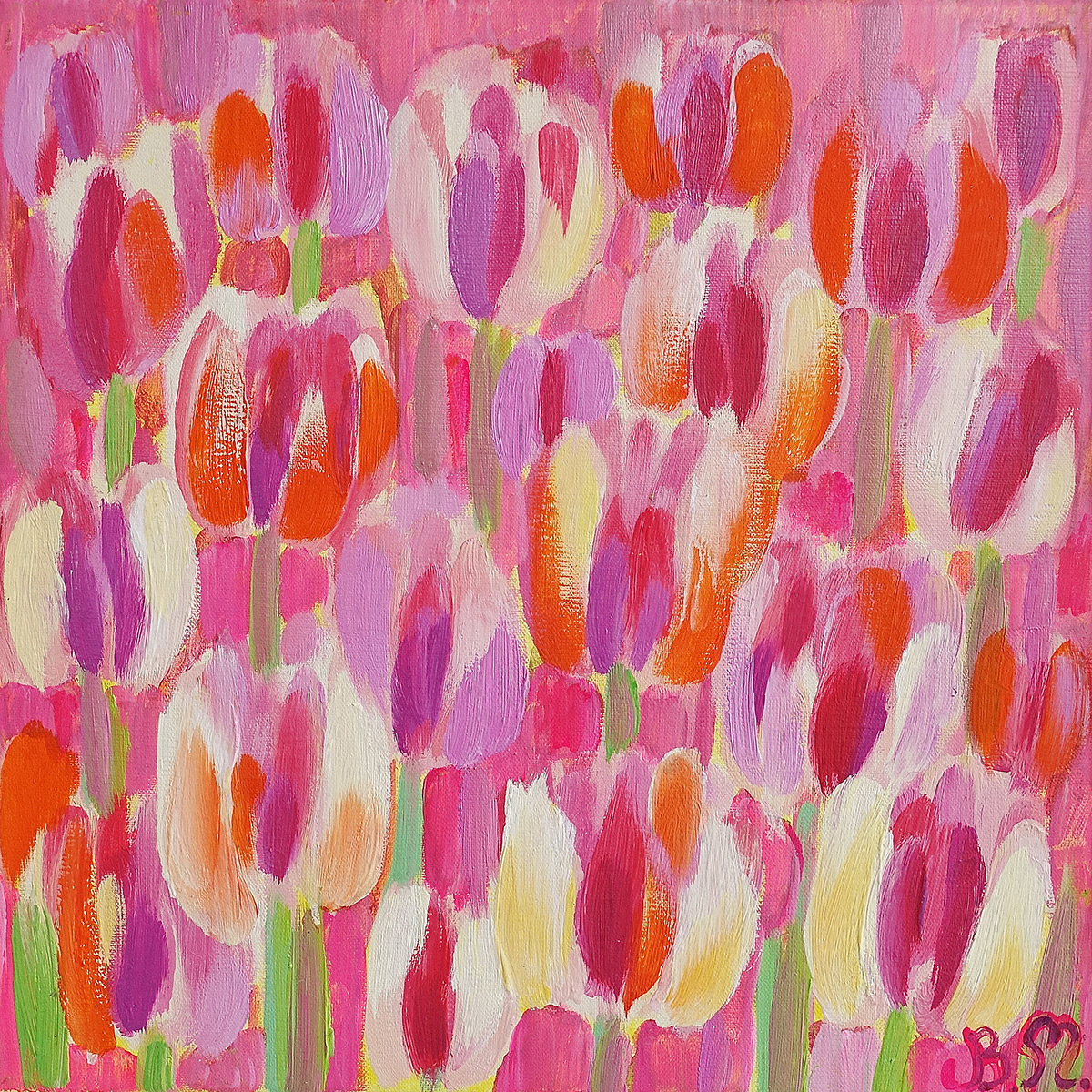 Beata Murawska - Pink life (Oil on Canvas | Wymiary: 46 x 46 cm | Cena: 4500 PLN)