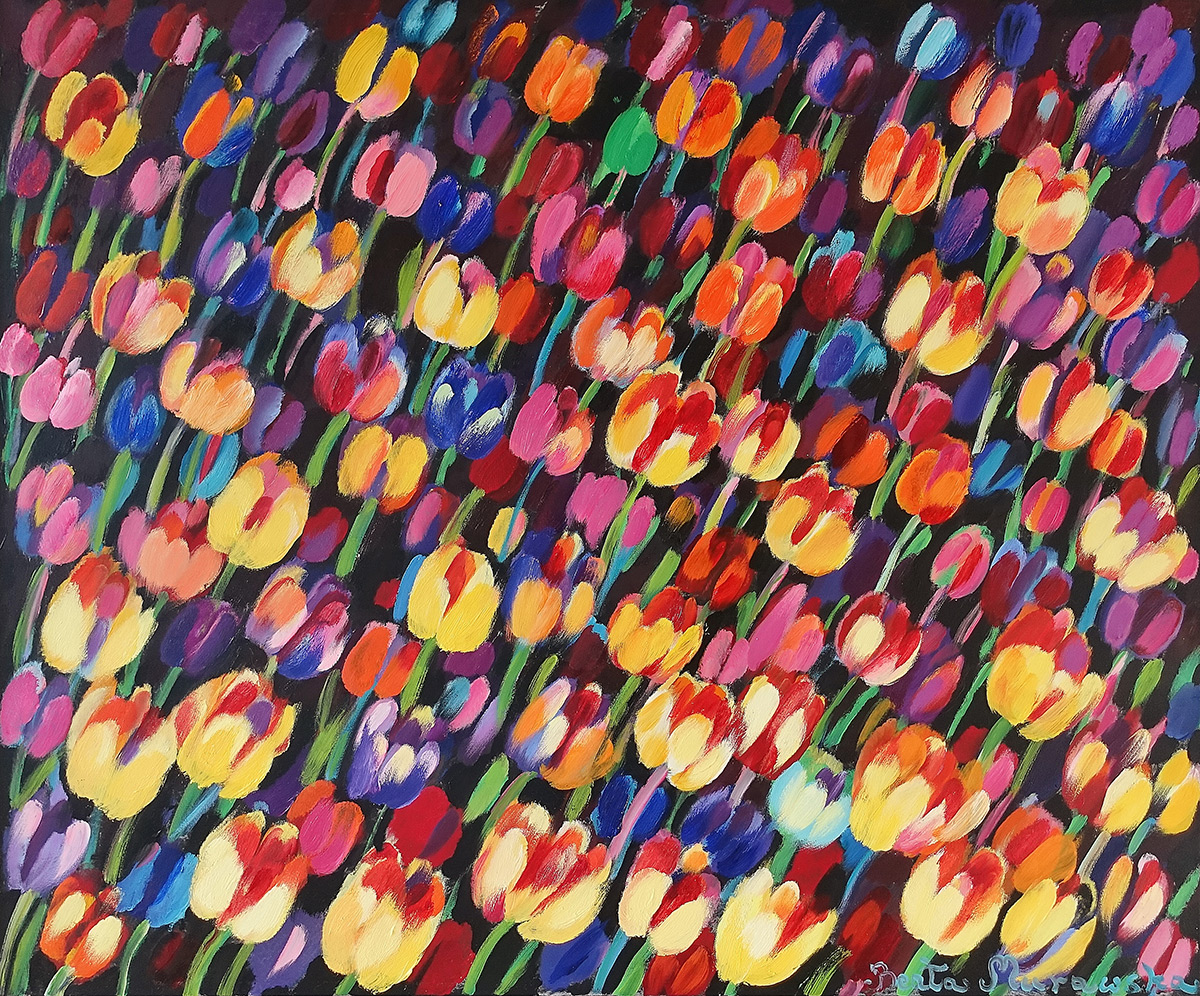 Beata Murawska - The rise of the tulips (Oil on Canvas | Wymiary: 126 x 106 cm | Cena: 12000 PLN)