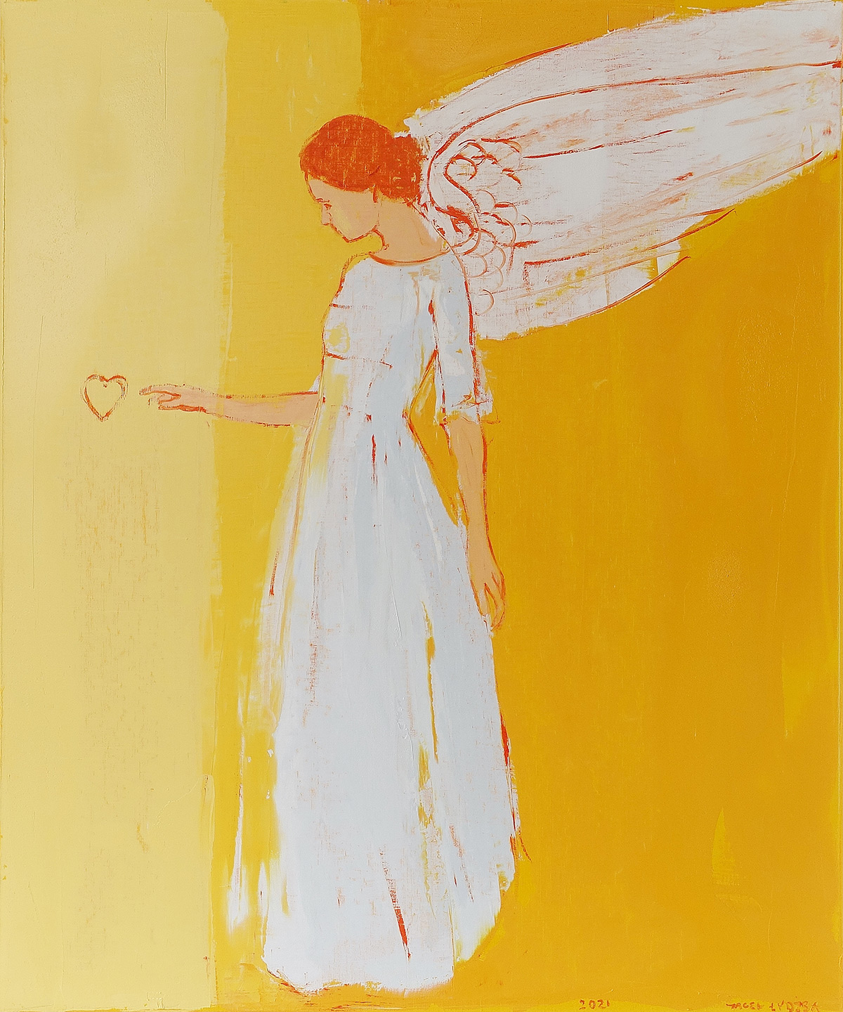 Jacek Łydżba - Angel (Oil on Canvas | Size: 106 x 126 cm | Price: 8000 PLN)