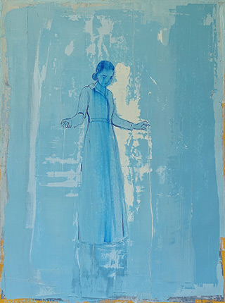 Jacek Łydżba : Lady on ice : Oil on Canvas
