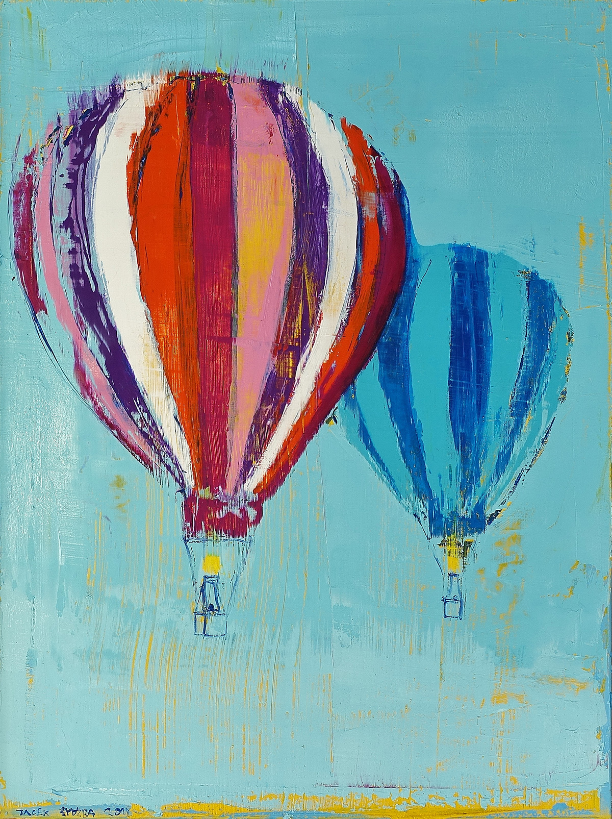 Jacek Łydżba - Two balloons (Oil on Canvas | Size: 66 x 86 cm | Price: 4500 PLN)