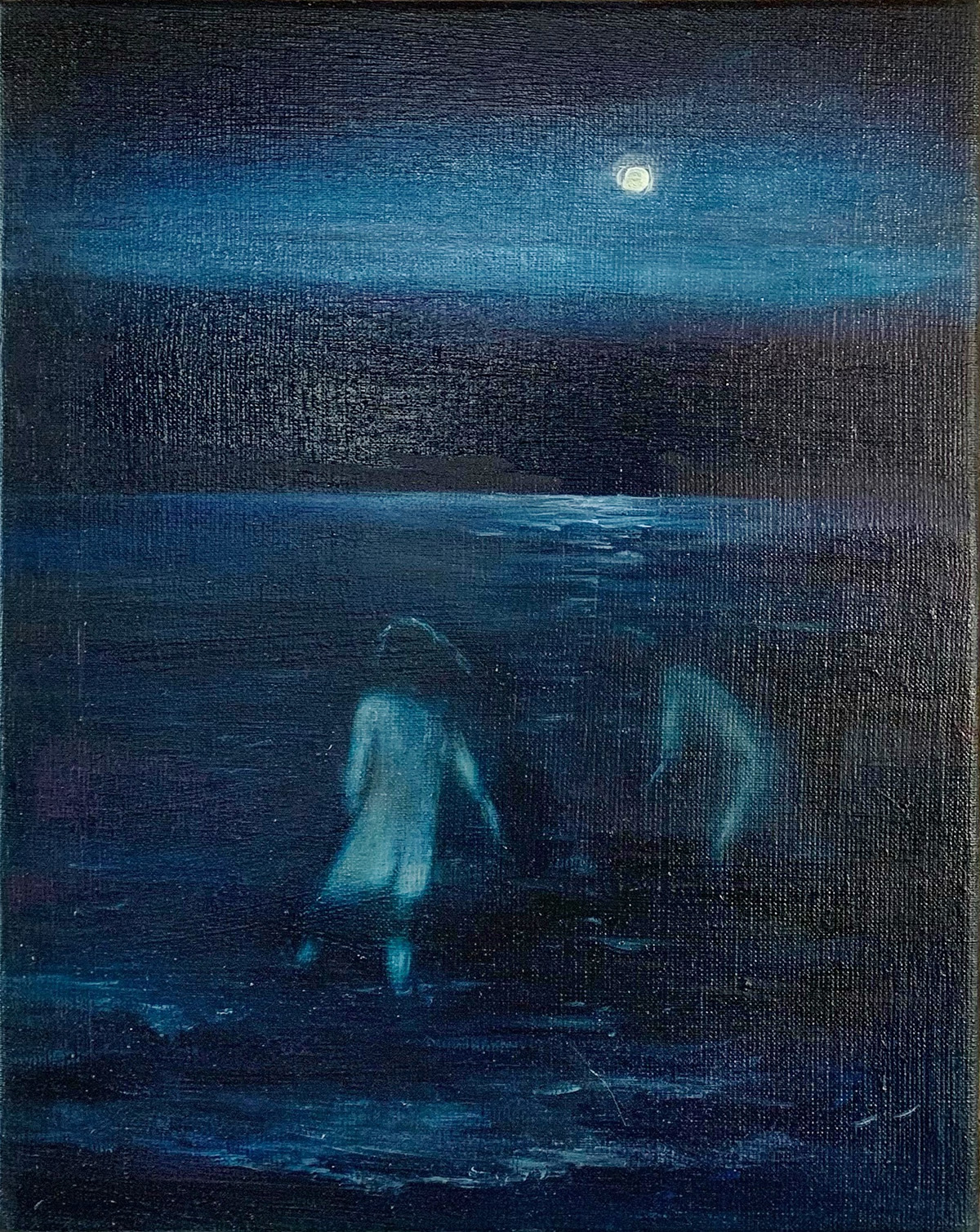 Julia Medyńska - Children at the lake (Oil on Canvas | Size: 41 x 51 cm | Price: 6000 PLN)