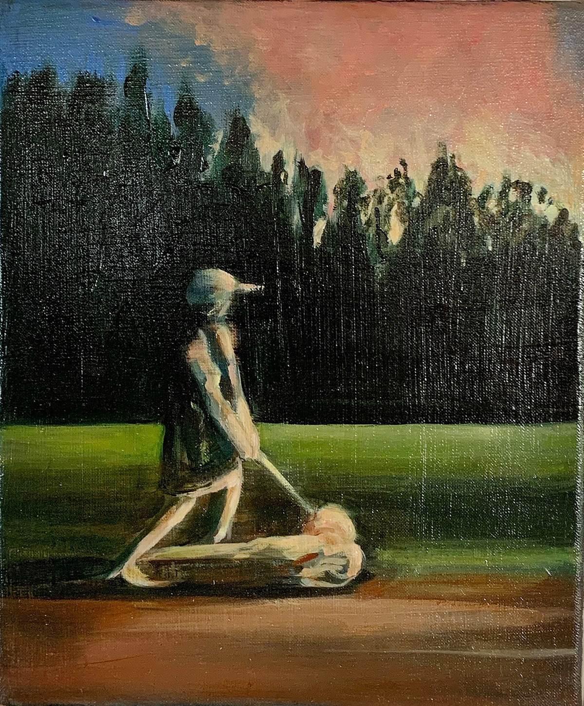 Julia Medyńska - Near the forest (Oil on Canvas | Wymiary: 26 x 31 cm | Cena: 4000 PLN)