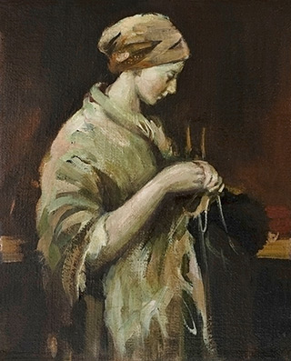 Julia Medyńska : Seamstress : Oil on Canvas