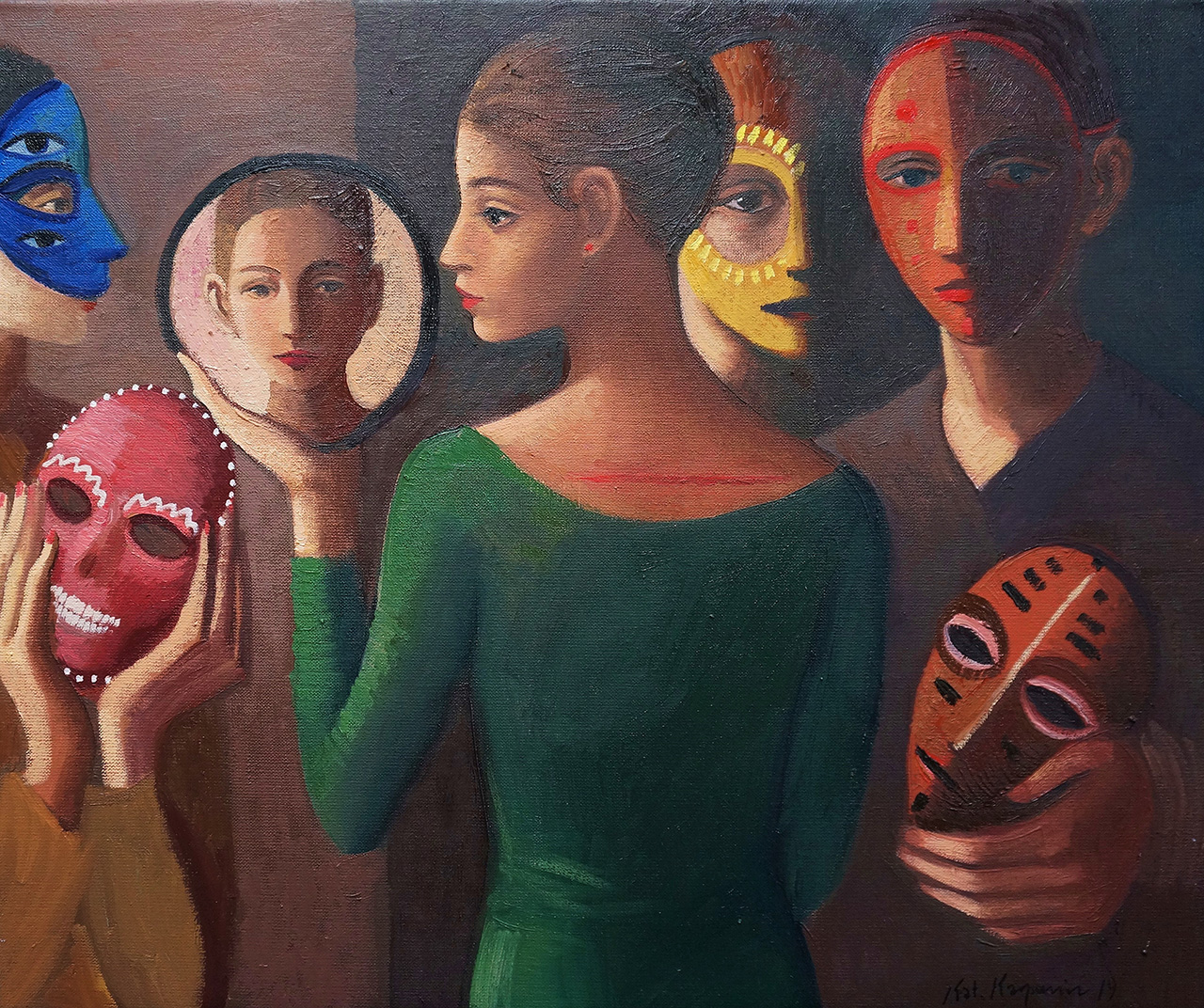 Katarzyna Karpowicz - Mirror (Oil on Canvas | Size: 68 x 58 cm | Price: 9000 PLN)