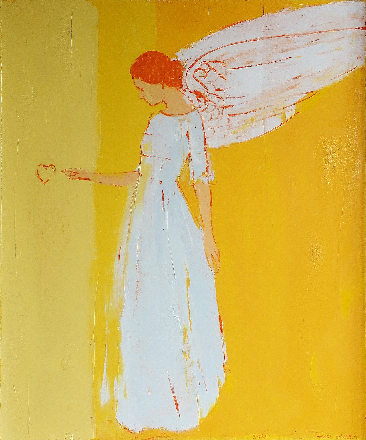 Jacek Łydżba - Angel (Oil on Canvas | Size: 106 x 126 cm | Price: 8500 PLN)
