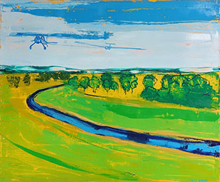 Jacek Łydżba : Flight along the river : Oil on Canvas