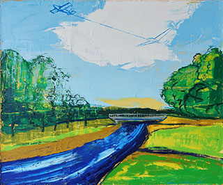 Jacek Łydżba - Landscape with a bridge