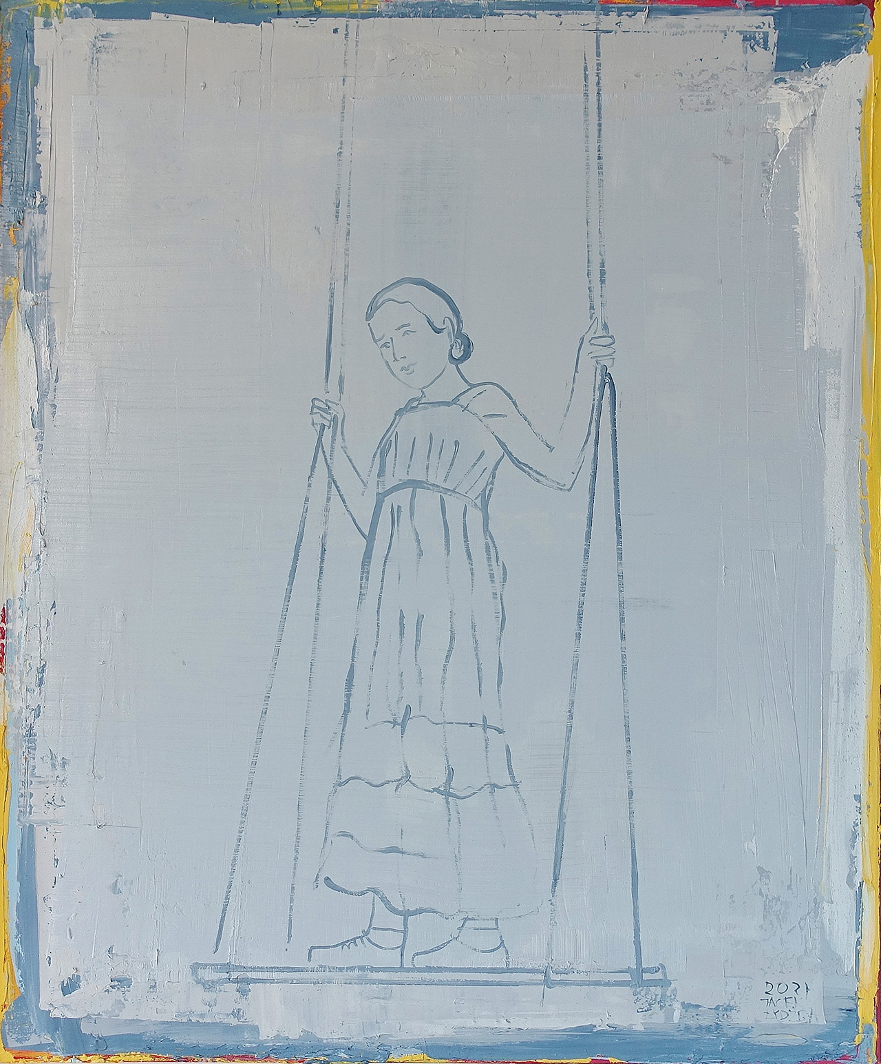 Jacek Łydżba - Swing girl (Oil on Canvas | Wymiary: 106 x 126 cm | Cena: 8000 PLN)