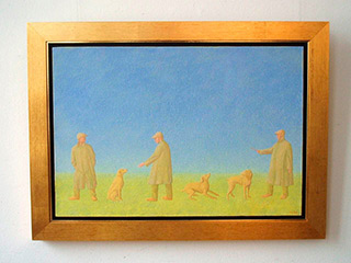 Mikołaj Kasprzyk : With a dog : Oil on Canvas