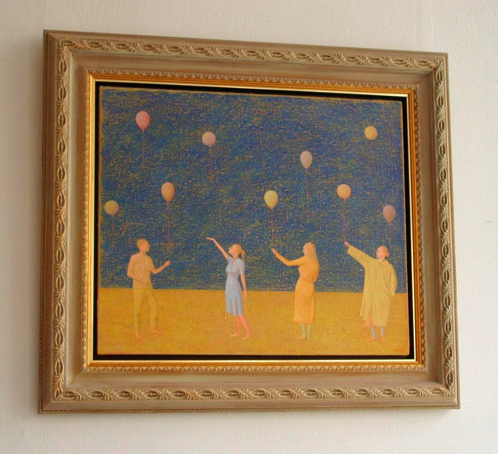 Mikołaj Kasprzyk - Little balloons (Oil on Canvas | Größe: 82 x 71 cm | Preis: 4800 PLN)