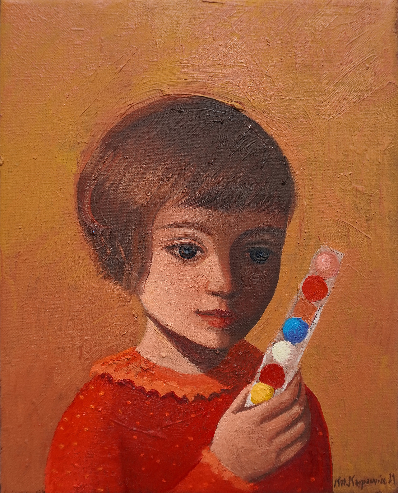 Katarzyna Karpowicz - Chewing gum balls (Oil on Canvas | Size: 32 x 28 cm | Price: 6000 PLN)