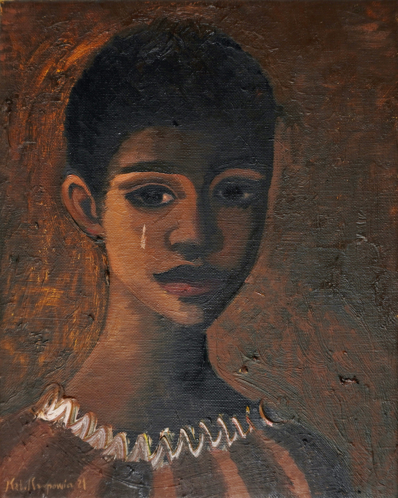 Katarzyna Karpowicz - Tear (Oil on Canvas | Size: 30 x 36 cm | Price: 6000 PLN)