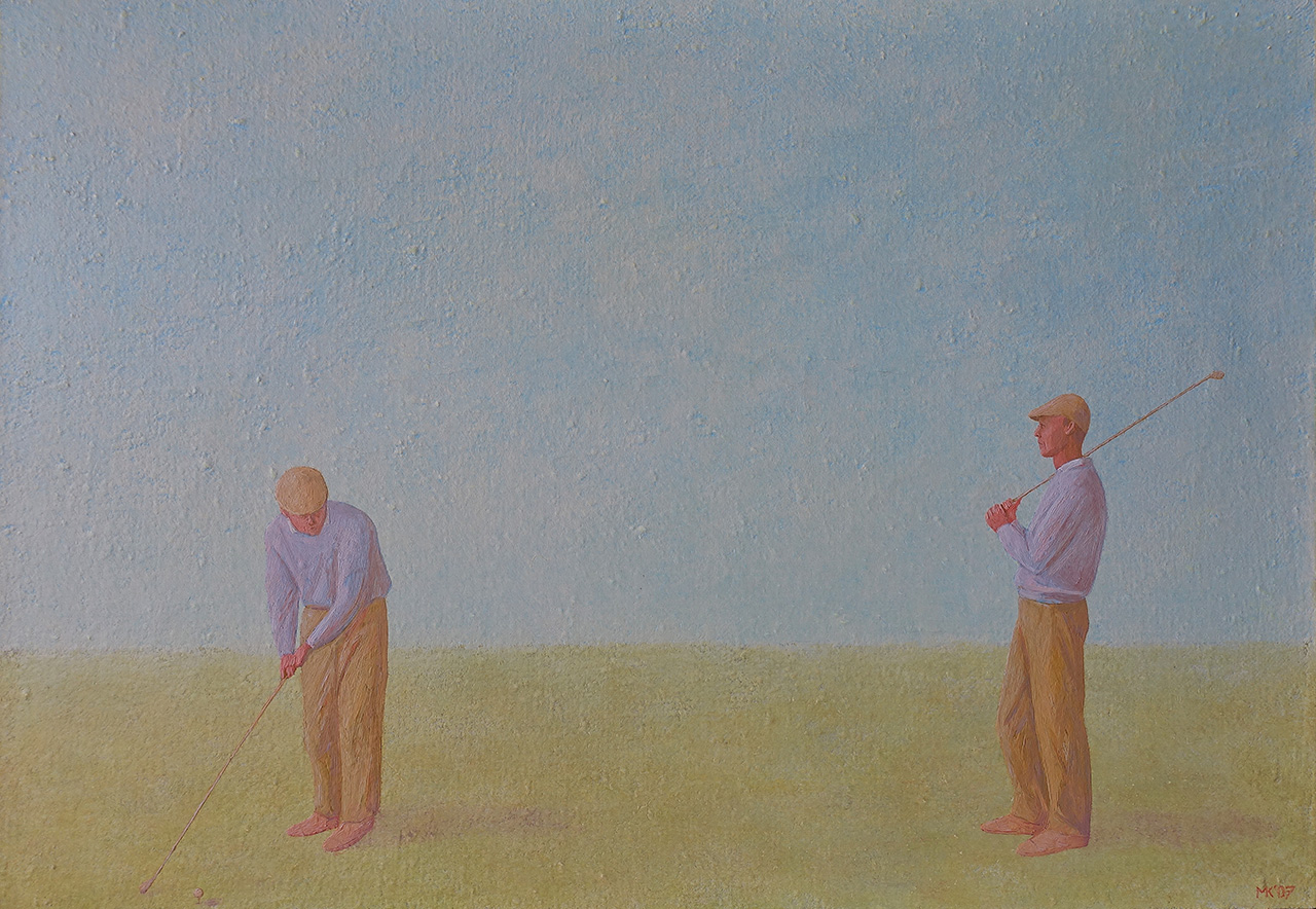Mikołaj Kasprzyk - Golf players (Oil on Canvas | Size: 69 x 53 cm | Price: 4500 PLN)