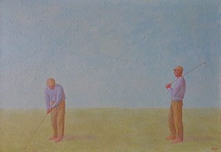 Mikołaj Kasprzyk : Golf players : Oil on Canvas
